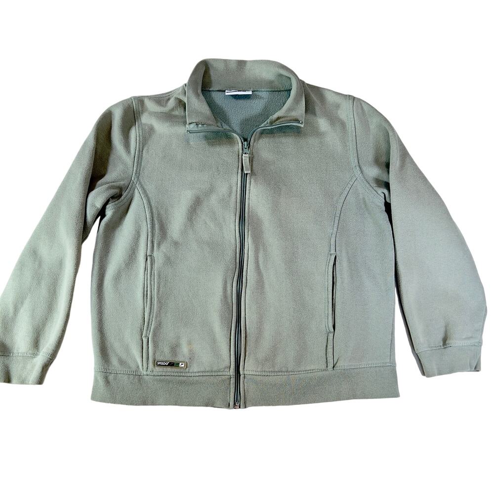 Speedo Full Zip Sweatshirt Unisex Green w/ 2 Pockets